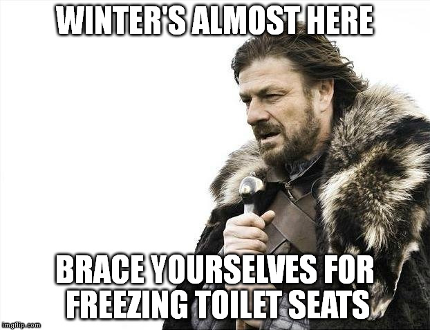 Brace Yourselves X is Coming Meme | WINTER'S ALMOST HERE BRACE YOURSELVES FOR FREEZING TOILET SEATS | image tagged in memes,brace yourselves x is coming,toilet humor,toilet,winter is coming,winter | made w/ Imgflip meme maker