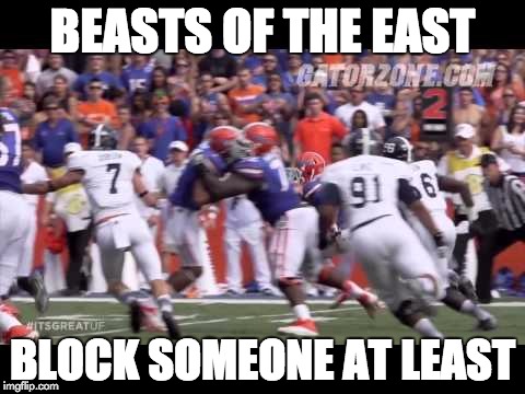 BEASTS OF THE EAST BLOCK SOMEONE AT LEAST | image tagged in gators | made w/ Imgflip meme maker
