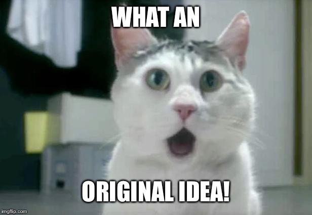OMG Cat Meme | WHAT AN ORIGINAL IDEA! | image tagged in memes,omg cat | made w/ Imgflip meme maker
