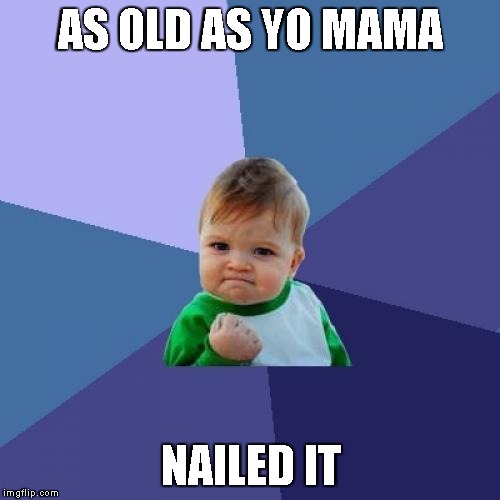 Success Kid Meme | AS OLD AS YO MAMA NAILED IT | image tagged in memes,success kid | made w/ Imgflip meme maker