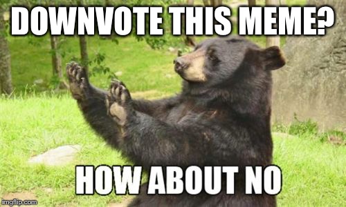 How About No Bear | DOWNVOTE THIS MEME? | image tagged in memes,how about no bear | made w/ Imgflip meme maker