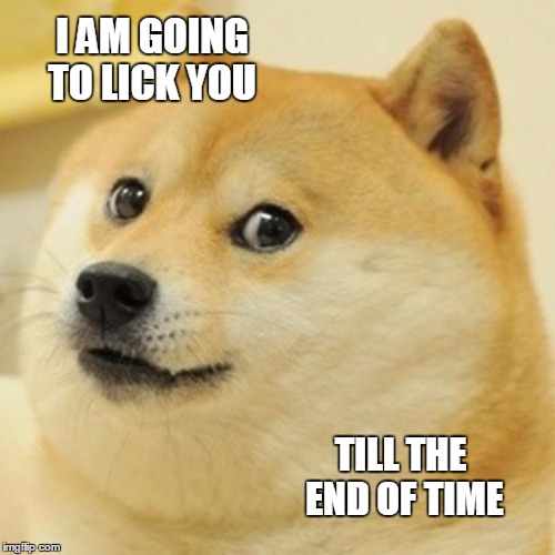Doge | I AM GOING TO LICK YOU TILL THE END OF TIME | image tagged in memes,doge | made w/ Imgflip meme maker