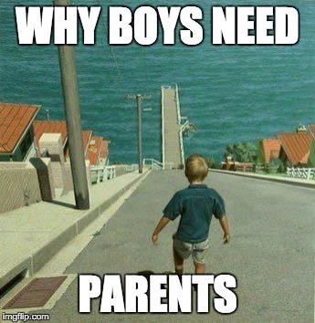Downhill child | WHY BOYS NEED PARENTS | image tagged in downhill child | made w/ Imgflip meme maker