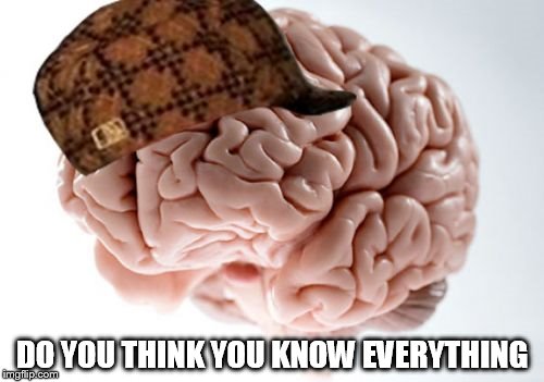 Scumbag Brain | DO YOU THINK YOU KNOW EVERYTHING | image tagged in memes,scumbag brain | made w/ Imgflip meme maker