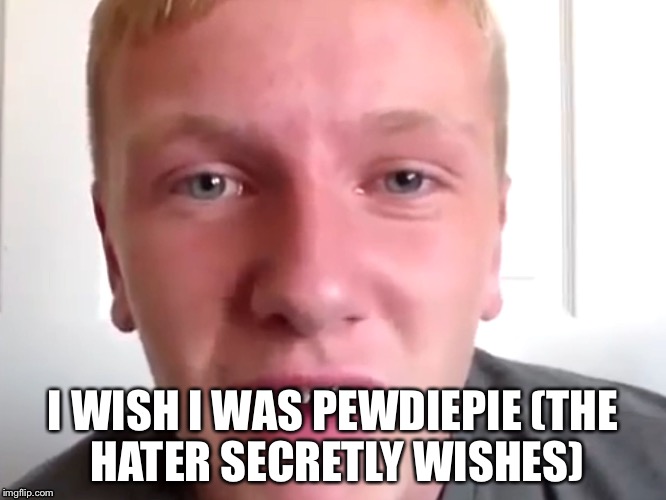 The Pewdiepie Wannabe | I WISH I WAS PEWDIEPIE(THE HATER SECRETLY WISHES) | image tagged in pewdiepie hater,funny memes,sad baby,sad cat,funny crying baby | made w/ Imgflip meme maker