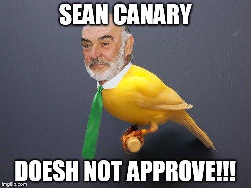 SEAN CANARY DOESH NOT APPROVE!!! | made w/ Imgflip meme maker