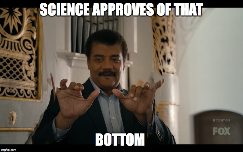 Cosmos a spacetime odyssey | SCIENCE APPROVES OF THAT BOTTOM | image tagged in cosmos,neil degrasse tyson,bottom,science,science approves | made w/ Imgflip meme maker