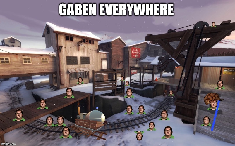 Gaben Is Everywhere | GABEN EVERYWHERE | image tagged in gabe newell,gaben | made w/ Imgflip meme maker