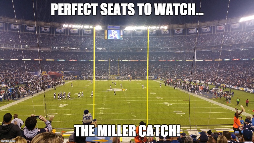 PERFECT SEATS TO WATCH... THE MILLER CATCH! | made w/ Imgflip meme maker
