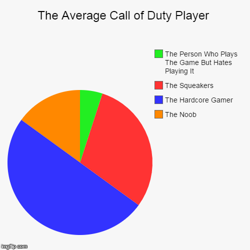 The Average Call of Duty Player | image tagged in funny,pie charts,call of duty | made w/ Imgflip chart maker
