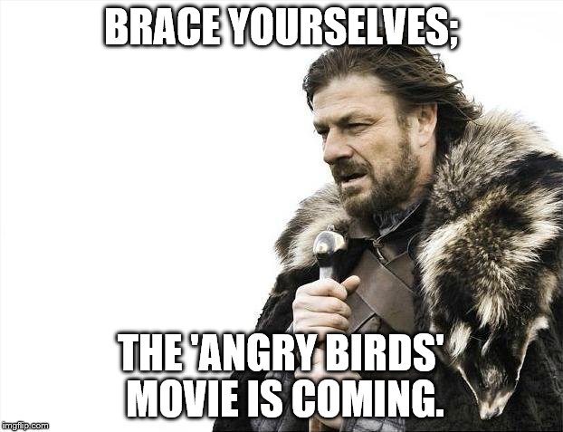 Brace Yourselves X is Coming | BRACE YOURSELVES; THE 'ANGRY BIRDS' MOVIE IS COMING. | image tagged in memes,brace yourselves x is coming | made w/ Imgflip meme maker
