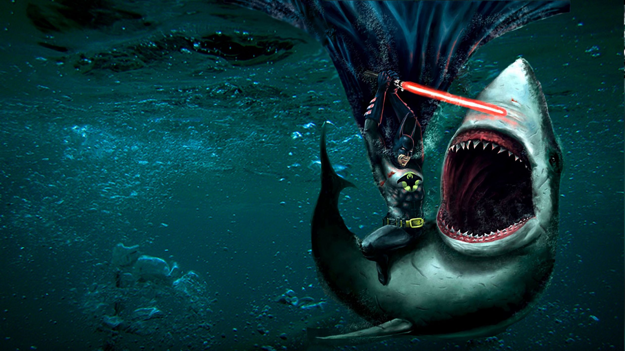 batman shark lightsaber Blank Meme Template