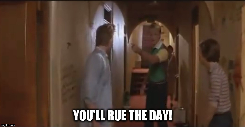 YOU'LL RUE THE DAY! | image tagged in rue the day | made w/ Imgflip meme maker