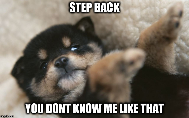 STEP BACK YOU DONT KNOW ME LIKE THAT | image tagged in step back | made w/ Imgflip meme maker
