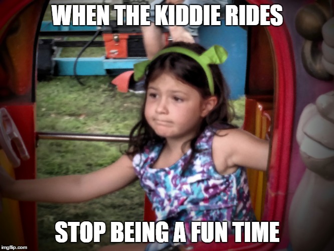 Boring Kiddie Rides | WHEN THE KIDDIE RIDES STOP BEING A FUN TIME | image tagged in boring,bored,child,shrek | made w/ Imgflip meme maker