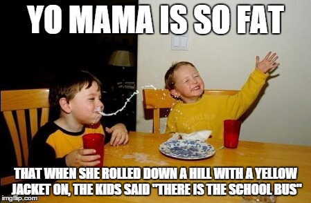Yo Mamas So Fat | YO MAMA IS SO FAT THAT WHEN SHE ROLLED DOWN A HILL WITH A YELLOW JACKET ON, THE KIDS SAID "THERE IS THE SCHOOL BUS" | image tagged in memes,yo mamas so fat | made w/ Imgflip meme maker