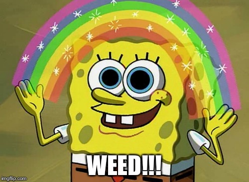 Imagination Spongebob | WEED!!! | image tagged in memes,imagination spongebob | made w/ Imgflip meme maker