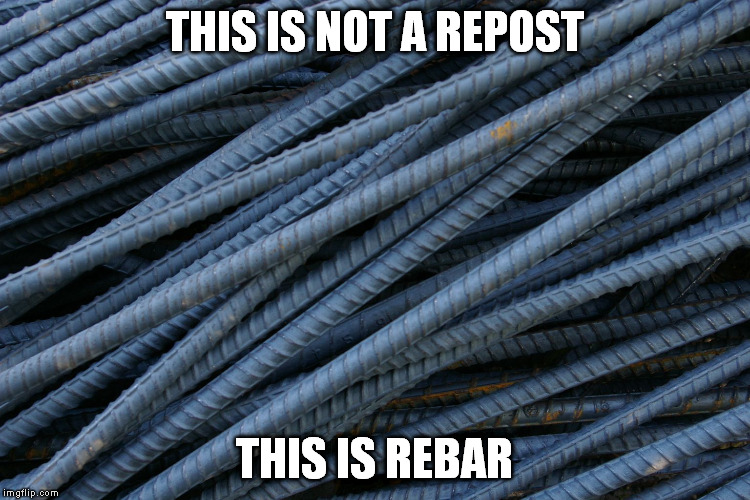 Thought I would just steel a meme | THIS IS NOT A REPOST THIS IS REBAR | image tagged in meme | made w/ Imgflip meme maker