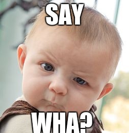 Skeptical Baby | SAY WHA? | image tagged in memes,skeptical baby | made w/ Imgflip meme maker
