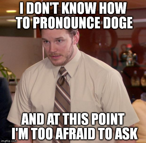 Afraid To Ask Andy Meme | I DON'T KNOW HOW TO PRONOUNCE DOGE AND AT THIS POINT I'M TOO AFRAID TO ASK | image tagged in memes,afraid to ask andy | made w/ Imgflip meme maker