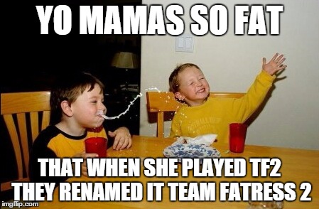 Yo Mamas So Fat | YO MAMAS SO FAT THAT WHEN SHE PLAYED TF2 THEY RENAMED IT TEAM FATRESS 2 | image tagged in memes,yo mamas so fat | made w/ Imgflip meme maker