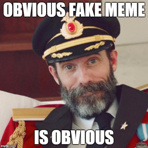 Captain Obvious | OBVIOUS FAKE MEME IS OBVIOUS | image tagged in captain obvious | made w/ Imgflip meme maker