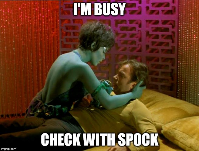 I'M BUSY CHECK WITH SPOCK | made w/ Imgflip meme maker