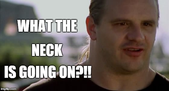 What the neck | WHATTHE NECK IS GOING ON?!! | image tagged in cannibal corpse,corpsegrinder | made w/ Imgflip meme maker