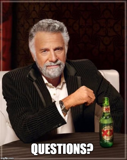 The Most Interesting Man In The World Meme | QUESTIONS? | image tagged in memes,the most interesting man in the world | made w/ Imgflip meme maker