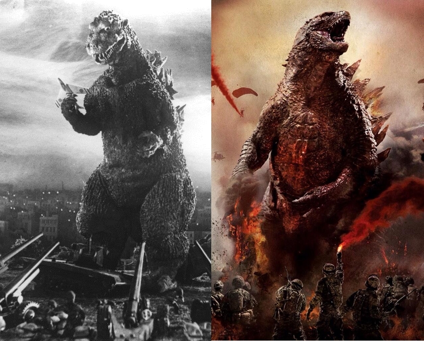 Godzilla and Gojira Blank Meme Template