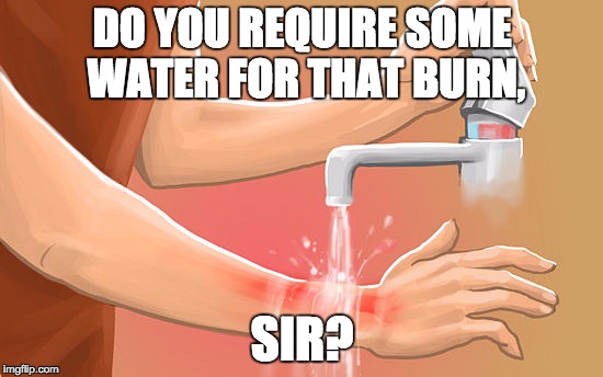 DO YOU REQUIRE SOME WATER FOR THAT BURN, SIR? | image tagged in burn | made w/ Imgflip meme maker