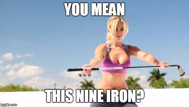 Golf Related | YOU MEAN THIS NINE IRON? | image tagged in memes,girl,golf,sexy | made w/ Imgflip meme maker