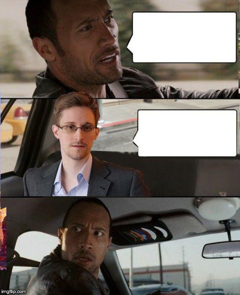 The Rock driving Snowden Blank Meme Template