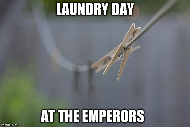 Laundry day | LAUNDRY DAY AT THE EMPERORS | image tagged in laundry | made w/ Imgflip meme maker