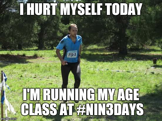 ecmo | I HURT MYSELF TODAY I'M RUNNING MY AGE CLASS AT #NIN3DAYS | image tagged in ecmo | made w/ Imgflip meme maker