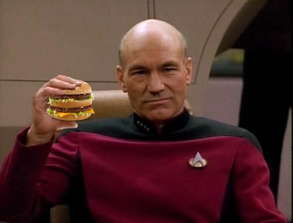 Picard with Big Mac Blank Meme Template