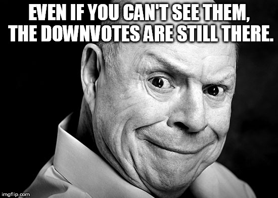 Don Troll Face | EVEN IF YOU CAN'T SEE THEM, THE DOWNVOTES ARE STILL THERE. | image tagged in don troll face | made w/ Imgflip meme maker