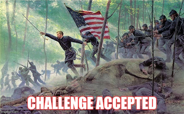 CHALLENGE ACCEPTED | image tagged in challenge | made w/ Imgflip meme maker