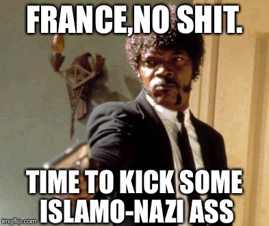 Say That Again I Dare You | FRANCE,NO SHIT. TIME TO KICK SOME ISLAMO-NAZI ASS | image tagged in memes,say that again i dare you | made w/ Imgflip meme maker