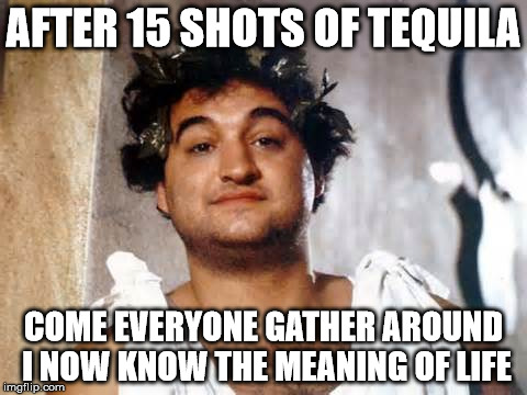 Drunk Philosopher | AFTER 15 SHOTS OF TEQUILA COME EVERYONE GATHER AROUND I NOW KNOW THE MEANING OF LIFE | image tagged in drunk philosopher | made w/ Imgflip meme maker