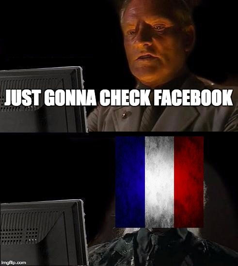 I'll Just Wait Here | JUST GONNA CHECK FACEBOOK | image tagged in memes,ill just wait here | made w/ Imgflip meme maker