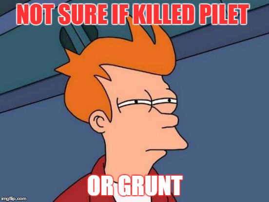 Futurama Fry | NOT SURE IF KILLED PILET OR GRUNT | image tagged in memes,futurama fry | made w/ Imgflip meme maker