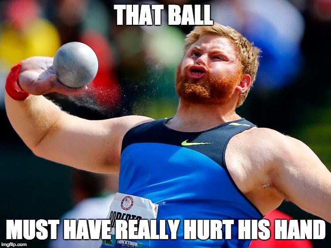 THAT BALL MUST HAVE REALLY HURT HIS HAND | image tagged in funny | made w/ Imgflip meme maker