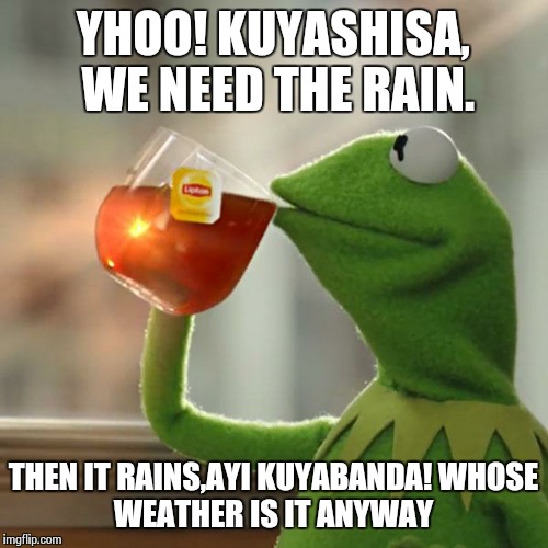 But That's None Of My Business Meme | YHOO! KUYASHISA, WE NEED THE RAIN. THEN IT RAINS,AYI KUYABANDA!
WHOSE WEATHER IS IT ANYWAY | image tagged in memes,but thats none of my business,kermit the frog | made w/ Imgflip meme maker