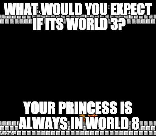 Thank You Mario | WHAT WOULD YOU EXPECT IF ITS WORLD 3? YOUR PRINCESS IS ALWAYS IN WORLD 8 | image tagged in thank you mario | made w/ Imgflip meme maker