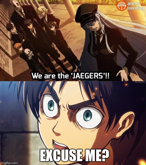 No you are not | EXCUSE ME? | image tagged in attack on titan,meme,copyright,lawsuit,anime | made w/ Imgflip meme maker