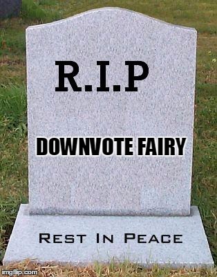 RIP headstone | DOWNVOTE FAIRY | image tagged in rip headstone | made w/ Imgflip meme maker