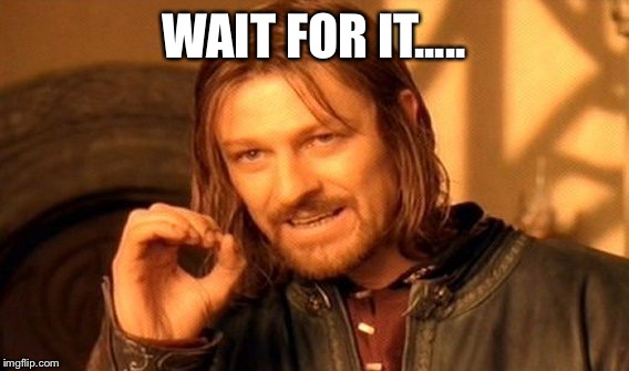 One Does Not Simply | WAIT FOR IT..... | image tagged in memes,one does not simply | made w/ Imgflip meme maker