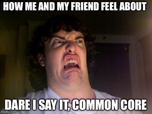 Oh No | HOW ME AND MY FRIEND FEEL ABOUT DARE I SAY IT, COMMON CORE | image tagged in memes,oh no | made w/ Imgflip meme maker