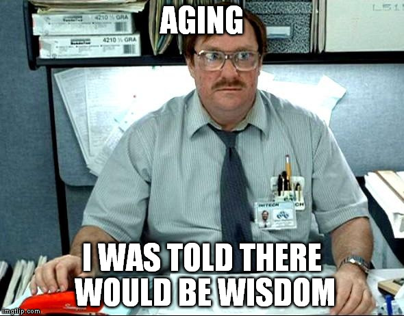 I Was Told There Would Be | AGING I WAS TOLD THERE WOULD BE WISDOM | image tagged in memes,i was told there would be | made w/ Imgflip meme maker